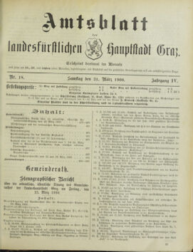 Amtsblatt der landesfürstlichen Hauptstadt Graz 19000331 Seite: 1