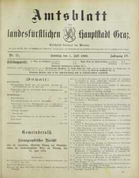 Amtsblatt der landesfürstlichen Hauptstadt Graz 19000701 Seite: 1