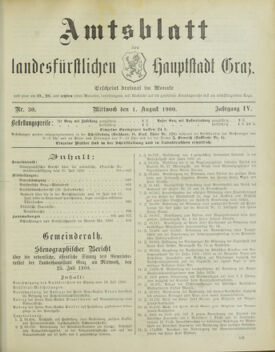 Amtsblatt der landesfürstlichen Hauptstadt Graz 19000801 Seite: 1