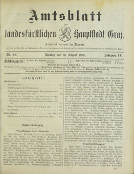 Amtsblatt der landesfürstlichen Hauptstadt Graz 19000820 Seite: 1