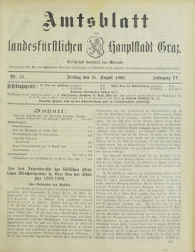 Amtsblatt der landesfürstlichen Hauptstadt Graz 19000831 Seite: 1