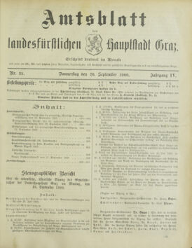 Amtsblatt der landesfürstlichen Hauptstadt Graz 19000920 Seite: 1