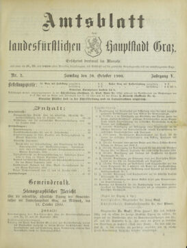 Amtsblatt der landesfürstlichen Hauptstadt Graz 19001020 Seite: 1