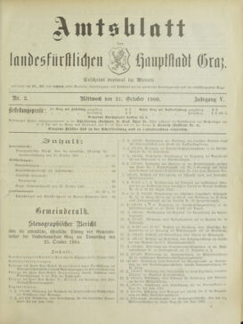 Amtsblatt der landesfürstlichen Hauptstadt Graz 19001031 Seite: 1