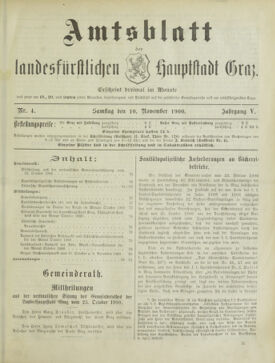 Amtsblatt der landesfürstlichen Hauptstadt Graz 19001110 Seite: 1