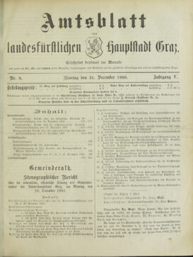 Amtsblatt der landesfürstlichen Hauptstadt Graz 19001231 Seite: 1