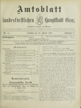 Amtsblatt der landesfürstlichen Hauptstadt Graz 19010120 Seite: 1