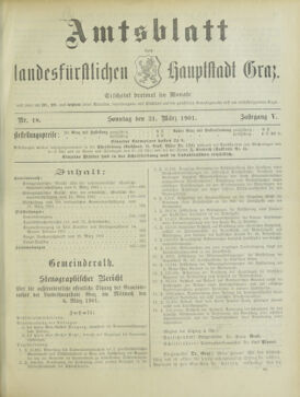 Amtsblatt der landesfürstlichen Hauptstadt Graz 19010331 Seite: 1