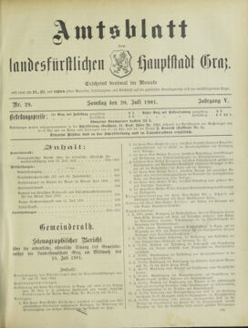 Amtsblatt der landesfürstlichen Hauptstadt Graz 19010720 Seite: 1