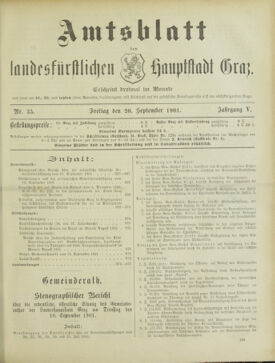 Amtsblatt der landesfürstlichen Hauptstadt Graz 19010920 Seite: 1