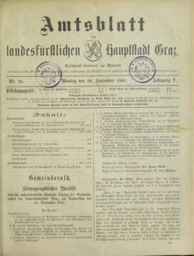 Amtsblatt der landesfürstlichen Hauptstadt Graz 19010930 Seite: 1