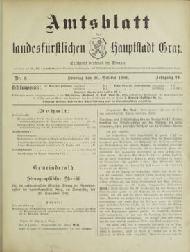 Amtsblatt der landesfürstlichen Hauptstadt Graz 19011020 Seite: 1