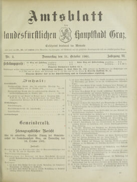 Amtsblatt der landesfürstlichen Hauptstadt Graz 19011031 Seite: 1