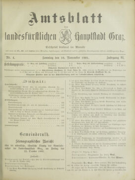 Amtsblatt der landesfürstlichen Hauptstadt Graz 19011110 Seite: 1