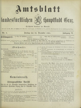 Amtsblatt der landesfürstlichen Hauptstadt Graz 19011220 Seite: 1