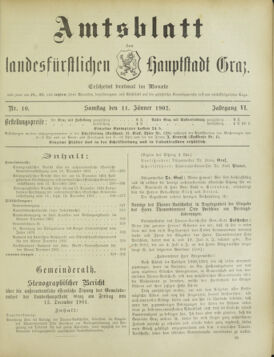 Amtsblatt der landesfürstlichen Hauptstadt Graz 19020111 Seite: 1