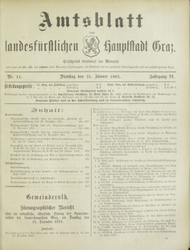 Amtsblatt der landesfürstlichen Hauptstadt Graz 19020121 Seite: 1