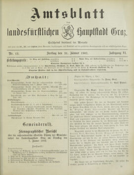 Amtsblatt der landesfürstlichen Hauptstadt Graz 19020131 Seite: 1