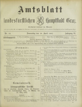 Amtsblatt der landesfürstlichen Hauptstadt Graz 19020410 Seite: 1