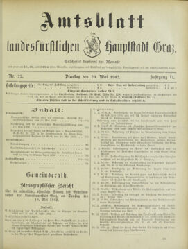 Amtsblatt der landesfürstlichen Hauptstadt Graz 19020520 Seite: 1