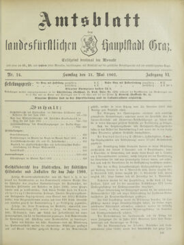 Amtsblatt der landesfürstlichen Hauptstadt Graz 19020531 Seite: 1