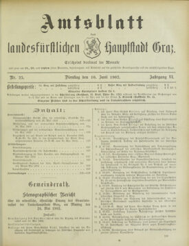 Amtsblatt der landesfürstlichen Hauptstadt Graz 19020610 Seite: 1