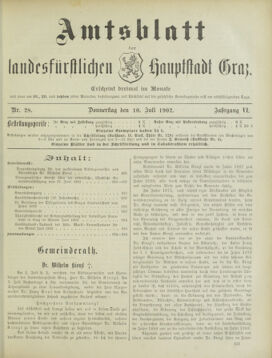 Amtsblatt der landesfürstlichen Hauptstadt Graz 19020710 Seite: 1