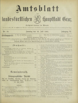 Amtsblatt der landesfürstlichen Hauptstadt Graz 19020720 Seite: 1