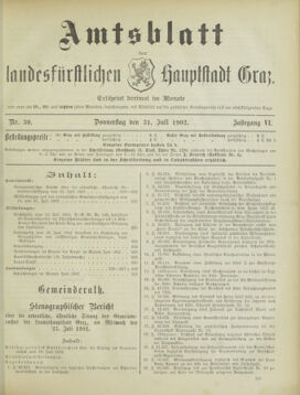 Amtsblatt der landesfürstlichen Hauptstadt Graz 19020731 Seite: 1