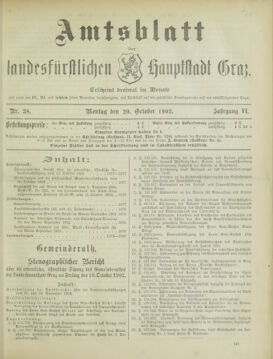 Amtsblatt der landesfürstlichen Hauptstadt Graz 19021020 Seite: 1