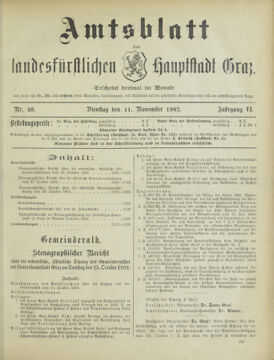 Amtsblatt der landesfürstlichen Hauptstadt Graz 19021111 Seite: 1