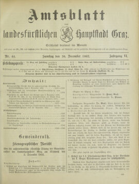 Amtsblatt der landesfürstlichen Hauptstadt Graz 19021220 Seite: 1