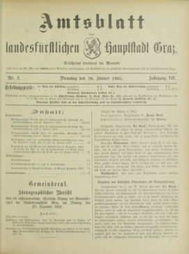 Amtsblatt der landesfürstlichen Hauptstadt Graz 19030120 Seite: 1