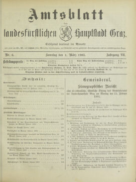 Amtsblatt der landesfürstlichen Hauptstadt Graz 19030301 Seite: 1