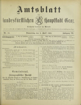 Amtsblatt der landesfürstlichen Hauptstadt Graz