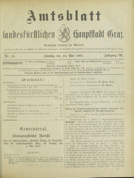 Amtsblatt der landesfürstlichen Hauptstadt Graz