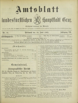 Amtsblatt der landesfürstlichen Hauptstadt Graz