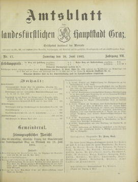 Amtsblatt der landesfürstlichen Hauptstadt Graz 19030620 Seite: 1