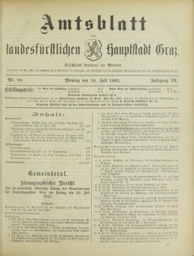 Amtsblatt der landesfürstlichen Hauptstadt Graz 19030720 Seite: 1