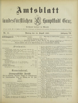 Amtsblatt der landesfürstlichen Hauptstadt Graz