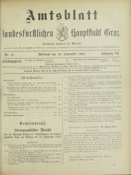 Amtsblatt der landesfürstlichen Hauptstadt Graz 19030930 Seite: 1