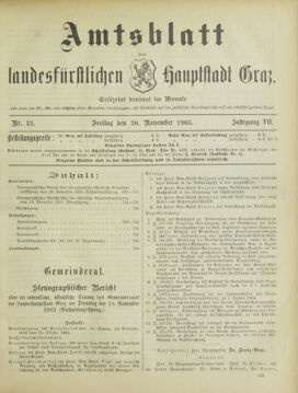 Amtsblatt der landesfürstlichen Hauptstadt Graz 19031120 Seite: 1