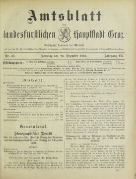 Amtsblatt der landesfürstlichen Hauptstadt Graz 19031220 Seite: 1