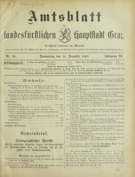 Amtsblatt der landesfürstlichen Hauptstadt Graz 19031231 Seite: 1