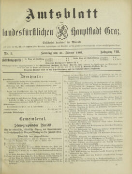 Amtsblatt der landesfürstlichen Hauptstadt Graz 19040131 Seite: 1