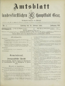 Amtsblatt der landesfürstlichen Hauptstadt Graz 19040220 Seite: 1