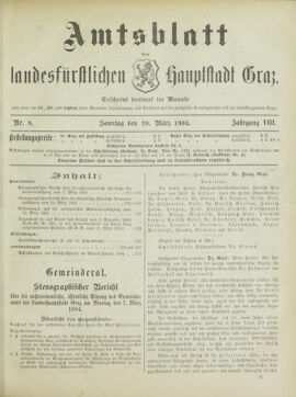 Amtsblatt der landesfürstlichen Hauptstadt Graz 19040320 Seite: 1