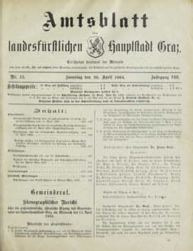 Amtsblatt der landesfürstlichen Hauptstadt Graz 19040430 Seite: 1