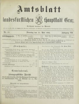 Amtsblatt der landesfürstlichen Hauptstadt Graz 19040531 Seite: 1