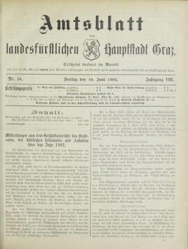 Amtsblatt der landesfürstlichen Hauptstadt Graz 19040610 Seite: 1